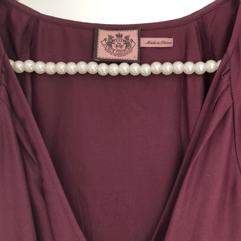Juicy couture plum maroon faux wrap dress sz 4 - Picture 2 of 4
